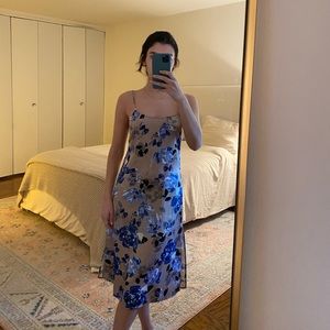 NBD silk slip  floral dress